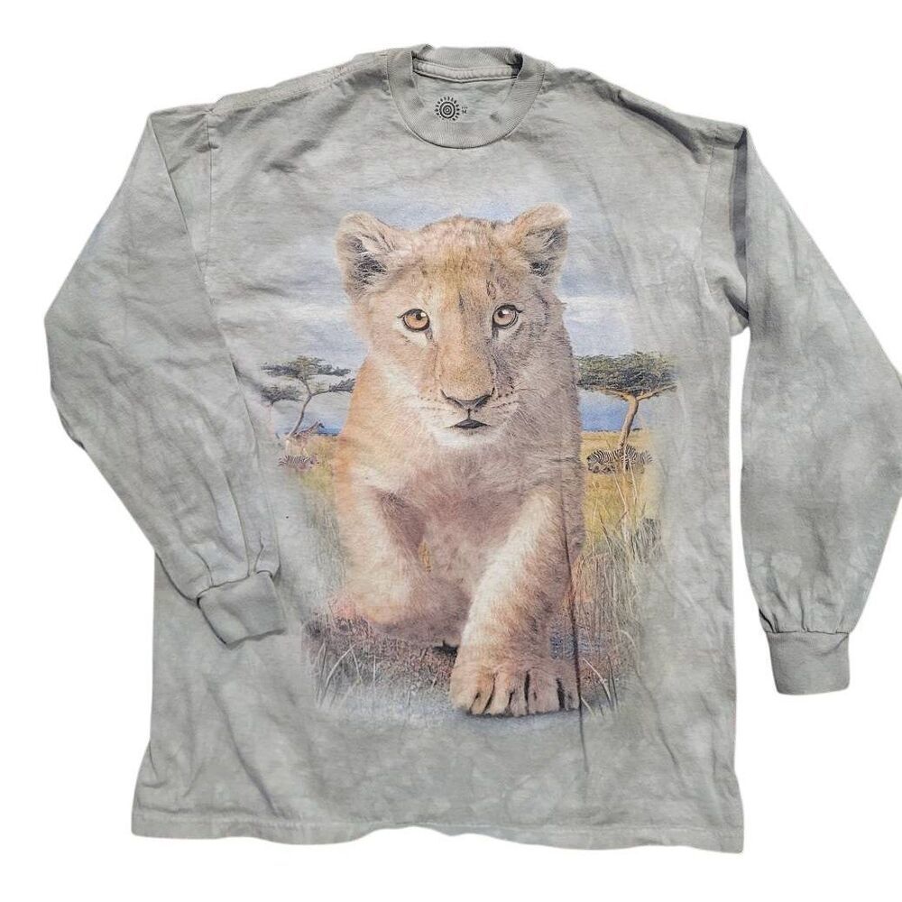 The Mountain Long Sleeve Shirt Women's Medium Green Lion Cub Safari Cotton